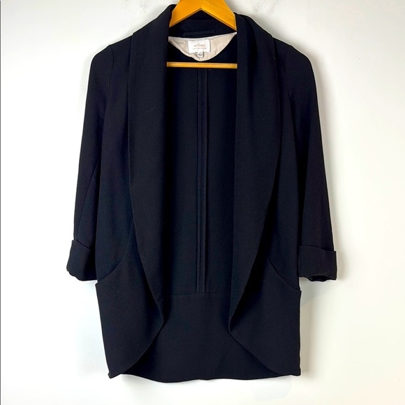 Wilfred Le Chevalier Black Blazer Relaxed Open-Front Design Size 00 - Picture 1 of 6